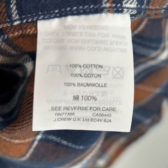 J. Crew Mercantile Plaid Button Front Shirt Brown/Blue Size XL NWT - Picture 7 of 7